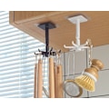 Miniatyrbild 3 av 4: 2 x 360 graders roterande krokar, förvaringsställ, stansfria förvaringskrokar (6 vita dubbelfunktionskrokar)