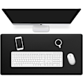 Miniatyrbild 1 av 2: 80 x 40cm PU-läder Laptop Skrivbordsunderlägg Dubbelsidig Utökad Vattentät Skydd (Svart)