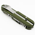 Miniatyrbillede 4 af 5: 5 i 1 rustfrit stål camping service, udendørs camping værktøjer, udendørs service, multifunktionelt foldbart service, rejseservice (2 stk.)