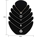 Miniatyrbillede 2 af 3: Fløjls smykke display display Sort halskæder med 5 hakker præsenterer armbånd smykkeholder 20 × 28cm til halskæde armbånd vedhæng kvinde