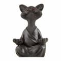 Buddha kattstaty meditation yoga samlarobjekt katter 12,5 cm