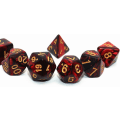 Miniatyrbillede 4 af 5: 1 multisidet terningesæt glitter terninger til dungeons and dragons rollespil grøn blandet sort nebula terninger