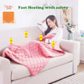 Miniatyrbilde 4 av 5: Kast teppe, fire sesonger plysj lett sofa teppe, maskinvaskbart teppe fleece 140*100cm teppe lavt strøm USB oppvarmet teppe (rosa)