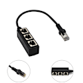 Miniatyrbilde 2 av 5: Ethernet RJ45 Ethernet-fordelingskabel, Ethernet LAN-nettverksforlengelseskabeladapter RJ45 hann-fordeler med 3 hunner for å tilpasse