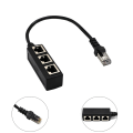 Pikkukuva 2 / 5: RJ45 Ethernet-jakokaapeli, Ethernet LAN -verkon laajennuskaapelin sovitin RJ45-urosjakaja 3 naarasliittimellä Super Cat5 Ethernet -ohjaimelle