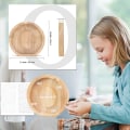 Miniatyrbillede 4 af 4: Børnepengekasse Personlig sparegris med bogstaver fra A til Z Transparent træ sparegris med bogstaver Dekoration Kreativ pengekasse Chil