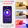 Miniatyrbillede 3 af 5: Intelligent Wi-Fi 5 W Dobbelt Tilstand, Hvid og RGB smart pære, 16 millioner farver, GU10 smart lampe, fjernbetjening via applikation, stemmekommando, synkronisering