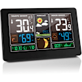 Miniatyrbild 1 av 5: 3-i-1 trådlös väderstation för inomhus- och utomhustermometer hygrometer barometer övervakning monitor driven av USB-batteri hygrometer