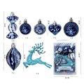 Miniatyrbillede 3 af 3: Julekugle Julepynt Festlig Atmosfære Pynt Juletræ Ornament Ornament Elg Slik (Blå)