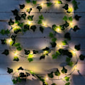 Miniatyrbillede 4 af 5: Kunstig efeu, lysende guirlande, 2m 20 LED Dekoration Soveværelse Æstetisk Grønt Blad, Lysguirlander til fest, bryllup, køkken, have, Dec