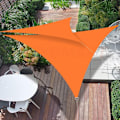 Miniatyrbilde 4 av 4: Triangulær skyggeseil for anti-UV solbeskyttelse på 98% med gratis tau for utendørs bruk, hage, terrasse, fest - 3 x 3 x 3 m - oransje