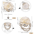 Miniatyrbillede 2 af 5: Hvid - 2 stk. håndleds corsage bryllup corsage perle armbånd rhinestone rød rose kunstig blomst håndleds corsage brudepige blomst bryllup armbånd