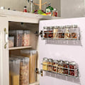 Miniatyrbild 5 av 5: Kryddhylla i metall för vägg, set om 4, opour, Range Epices Kitchen Självhäftande utan brott, Krydddörr idealisk för skåp, vägg, kylskåp, Epices stora