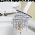 Miniatyrbillede 3 af 5: Toiletsbørste og stativ sæt, vægmonteret, silikone toiletsbørste, drypfri med base (sort)
