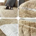 Miniatyrbillede 2 af 3: Sofaovertræk Moderne enkel plys sofasæde, varmt og tykt all-inclusive universal sofaovertræk, tatami karnap pude(Kamel farve, pude 30*50