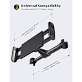 Pikkukuva 4 / 5: Musta, Auton tabletin pidike, Päätuen tabletin pidike - Universaali pidike 4,4\"~11\" tabletille, 2021 iPad Pro 9,7, 10,5, Air Mini 2 3 4, Samsung Tab, iPhone