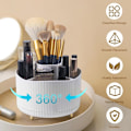 Miniatyrbillede 3 af 5: Makeup organizer, 360° drejelig børsteorganisator, multifunktionel kosmetikopbevaring til soveværelsesdekoration, toiletbord, soveværelse, badeværelse
