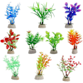 Miniatyrbilde 1 av 5: 10 stk akvariefisk akvarieplanter, små akvarier plast simulering vannplanter dekorative akvarium liten damdekorasjon av falsk flo