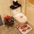 Miniatyrbillede 2 af 5: Snemand Toiletsædebetræk og Tissue Box Måtte Juledekoration til Badeværelse Toilet
