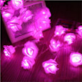 Miniatyrbild 1 av 4: LED-rosblomster ljusslinga batteridriven, ljusslinga för bröllop hemfest födelsedagsfestival inomhus utomhus dekoration
