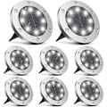 Miniatyrbillede 1 af 5: Udendørs solcellelampe, solcellelys udendørs 8 stk., solcellelampe til udendørs have 8led, ip65 vandtæt solcelle spot, dekorativ udendørs solcellelampe til sti