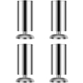 Pikkukuva 1 / 5: 4X Huonekalujalat 50 x 80mm, Ruostumatonta Terästä Keittiökaappi Kaapin Jalat Pyöreät Jalat - Kumimatto - Turvallinen ja Hiljainen