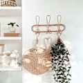 Miniatyrbillede 4 af 5: Rattan vægkrog til børnetøj, tøjstativ, krog til ophængning af hatte, rattanbøjle, børneværelsesindretning