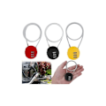 Miniatyrbillede 1 af 4: 3-cifret kombinationslås, 3 stk. hjelmlås, bagagelås, kabelkodelås til al bagage, cykel, port, hjelm, klapvogn, motorcykel, værktøjskasse (Sort)