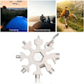 Miniatyrbillede 5 af 5: 18-EU-1 Flocon Multifunktions Flocon værktøj, skruetrækker i form af en snefnug/Bouteille/nøglering til daglige ture Camping Multifunktionsværktøj (sil