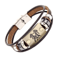 Miniatyrbild 1 av 5: Taurus läderarmband i ko-läder, enkelt litet present, armband i rostfritt stål för par