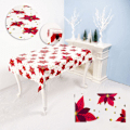 Miniatyrbild 5 av 5: Julbordsduk Set om 3 Julblommordsdukar 150 x 220 cm Xmas Rektangulär Fest Vattentät Bordsduk för Vintersemesterfest Flik