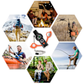 Miniatyrbild 3 av 3: Säkerhetsvissla - 7 i 1 Nödöverlevnadsfunktion Vissla med snöre, Perfekt för kajakpaddling, båtliv, vandring, camping, klättring, jakt, fiske