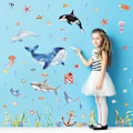 Miniatyrbillede 2 af 5: Vægstickers under havet Tropiske fisk vægstickers væg vægstickers ocean alger til soveværelse børn baby børnehave badeværelse