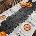 Pikkukuva 4 / 4: Halloween-pöytäliina, musta pitsi hämähäkkiverkko pöytäliina halloween-pöytäkoristeluun, pelottava pöytäliina halloween-juhlan pöytäkoristeluun