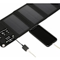 Miniatyrbilde 5 av 5: Bærbar solcellelader med sammenleggbar USB-port, 5 solcellepaneler, reise, fotturer, campingplass, kompakt solcellelader for telefon