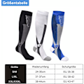 Miniatyrbillede 3 af 5: 7 par kompressionsstrømper til mænd og kvinder (S/M) - Perfekt til jogging, sport, løb, flyrejser, vandreture, rejser, cykling