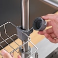 Miniatyrbilde 2 av 3: Vaskesvamp-holder - Kjøkkenvask-svamp-holder, 2 i 1 børsteholder, rustfritt stål ABS rustfritt stål vanntett svamp-holder, ingen drypp