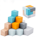Miniatyrbillede 2 af 2: Mønsterblokpuslespil Montessori Legetøj Stablet Spil til Børn Drenge Piger 3 År og Op (3D Rubiks Terning)