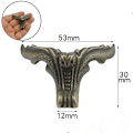 Miniatyrbilde 3 av 4: Antikk messing girkasse, 4 stk sinklegering møbler, sinklegering møbelben, sinklegering møbelhjørne, for skrivebords smykkeskrin (bronz