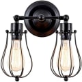 Miniatyrbilde 1 av 4: Vegglampe Gammel vegglampe, ledningsburvegglampe, retro hjemmedekorasjon vegglampe, hodegjerde, bad, soverom, gårdshus, inngang, garasje (dobbel