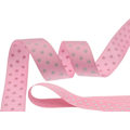Miniatyrbillede 3 af 4: Polka Dot Trykte Grosgrain Bånd, Hvide Polka Dot Farvede Grosgrain Bånd til Gaveindpakning og Håndværk (Pink)