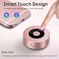 Miniatyrbilde 4 av 4: Smart Touch Bluetooth-høyttaler A8 (3. generasjon) Premium Rose Gold Mini-høyttaler med bærbar vanntett etui, julegave