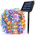 Miniatyrbild 1 av 5: Solarslinga, flerfärgad multifunktionell LED solarslinga 22 meter, utomhus solarslinga, solarlampa