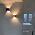Miniatyrbillede 4 af 4: Væglamper 10W, 2stk 3000K LED Udendørs/Indendørs Væglampe, Justerbar Udendørs Væglampe, Vandtæt IP65 Indendørs Væglampe til Soveværelse Hjem Gang