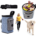 Miniatyrbillede 1 af 5: Godbidderpose til hunde, godbidderpose til træning af små til store hunde, bærer nemt kæledyrlegetøj, foderpiller, godbidder, indbygget dispenser til hundeposer, blå