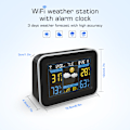 Miniatyrbillede 2 af 5: Wifi Meteorologisk Station Trådløs Meteorologisk Station Termometer Hygrometer Vejrudsigt LCD Ur Farveskærm Applikationsstyring