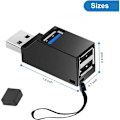 Pikkukuva 4 / 5: (Musta) HUB USB 3.0 - 3 porttia (2 USB 2.0 + USB 3.0), kannettava adapteri, USB-vastaanottoasema, datakeskitin, USB-adapteri PC:lle ja tietokoneelle