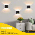 Miniatyrbillede 4 af 5: 2 stk. LED væglamper indendørs op og ned væglampe vægvasklys moderne væglampe belysning sort 6W aluminium til stue soveværelse gang korridor