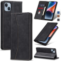 Miniatyrbilde 1 av 5: Etui til iPhone 14, PU-lær lommebokdeksel [Støtsikker] [Magnetisk] [Kortlomme] [Stativfunksjon] Flip-deksel (Svart)