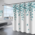 Miniatyrbillede 1 af 5: Bruseforhæng 180x180cm 12 kroge (forårsstil) Hvid Polyester Vaskbare Bruseforhæng Vaskbart i badeværelsesforhænget med